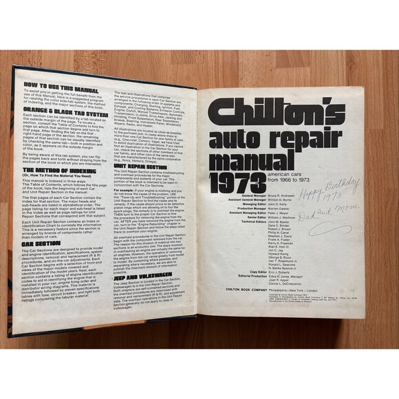 1966 67 68 69 70 71 72 1973 Chilton's Auto Repair Manual American Cars - Picture 4 of 6